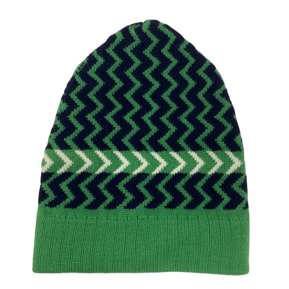 GUCCI Wool Zigzag Beanie Hat Green Size M 22cm - Picture 11 of 13